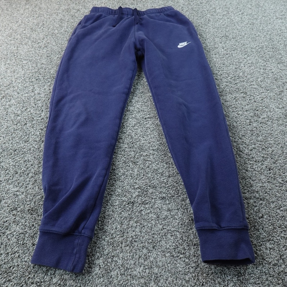Nike Sweatpants Mens S Blue Fleece Jogger Athletic Drawstring Workout Gym Pants